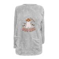 thumbnail image 4 of FcBaudy Hauts pour Femmes, Blouses & Chemises à Manches Longues Col Rond, Chemises pour Femmes Noël Col Rond Imprimé Poche Manches Longues Manteau Épais Chaud Blouse pour Femmes, 4 of 4