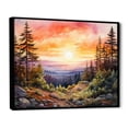 thumbnail image 2 of Designart "Pink Horizon with Pine Trees" Tree Pine Floater Framed Wall Art Living Room, 2 of 7