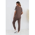 thumbnail image 3 of Conjunto Deportivo PRETTYGARDEN 2 Piezas Rayado Caqui Oscuro Talla M, 3 of 5
