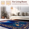 thumbnail image 2 of ODIKA 5' x 7' Machine Washable Non-Slip Area Rug, Middle Eastern Deer High Traffic Rug, Blue, 310814, 2 of 7