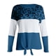 thumbnail image 3 of ICHUANYI Liquidación Mujeres Moda Rayas Estampado De Leopardo Cómodo Manga Larga Suéter Tops ICHUANYI WER202308233356, 3 of 9