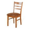 thumbnail image 2 of Marv Dining Chair Set of 2, Ladderback, Saddle Seat, Light Brown Wood, 2 of 6
