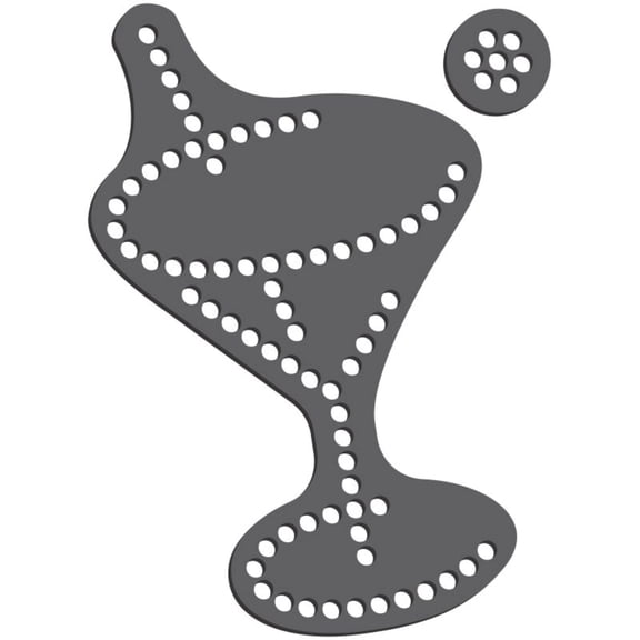 Rhinestone Genie Martini 5" Magnetic Rhinestone Template, Black