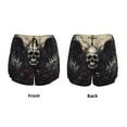 thumbnail image 3 of Gukieu Vintage Winged Rose Skull Print Women's Sports Shorts with Drawstring Elastic Waistband for Running, Yoga, Fitness-Large, 3 of 7