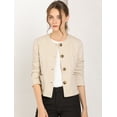 thumbnail image 2 of Chaqueta De Mujer Con Botones Cortos Y Ligeros Vintage De Otoño Con Bolsillos Beige L, 2 of 6