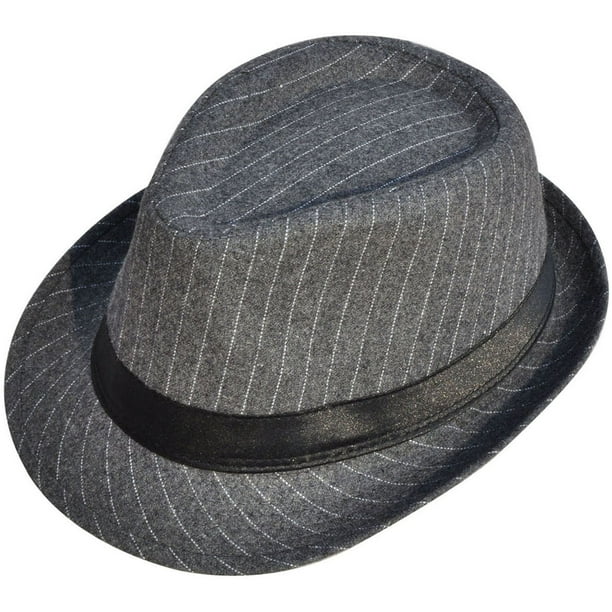 BASILICA Men's Vintage Sixties Style Trilby Fedora Hats, Grey