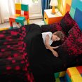 thumbnail image 5 of meiyoeat Red Pixel Plaid 7 Pieces Full Size Bedding Sets For Boys,Abstract Geometric Print Full Size Bed in a Bag,Reversible, 5 of 7