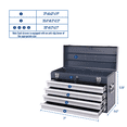thumbnail image 4 of 21-inch Portable Metal Tool Box with 4 Drawers, Steel Toolbox with Locking Lid, EVA-Lined Ball-Bearing Slides & Powder-Coated Finish, Top Tool Chest for Mechanic & Craftsman Use, Antique Grey$$Tools, 4 of 9