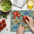 thumbnail image 3 of Country Cutting Board, Patchwork with Heart and Swirling Flower Pattern with Folkloric Feminine Details, Decorative Tempered Glass Cutting and Serving Board, Large Size, Multicolor, by Ambesonne, 3 of 5