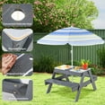 thumbnail image 6 of Gymax 4-in-1 Kids Picnic Table Set w/ 3 Removable Bins & Lids Foldable Umbrella, 6 of 9