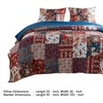 thumbnail image 5 of Benjara BM238352 Riga Floral Print Fabric King Size Quilt Set, Multi Color - 3 Piece, 5 of 5