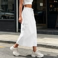 thumbnail image 5 of Edvintorg Skirts for Women Midi Length Streetwear Drawstring Elastic Waisted Casual Baggy Cargo Skirt with Pockets Women's Skirts, 5 of 9