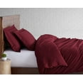thumbnail image 4 of Brooklyn Loom Classic Cotton 200 Thread Count Solid 100% Cotton Percale 3-Piece Full/Queen Duvet Set in Burgundy, Cotton , Adult, All Season, OEKO-TEX Certified, 4 of 10