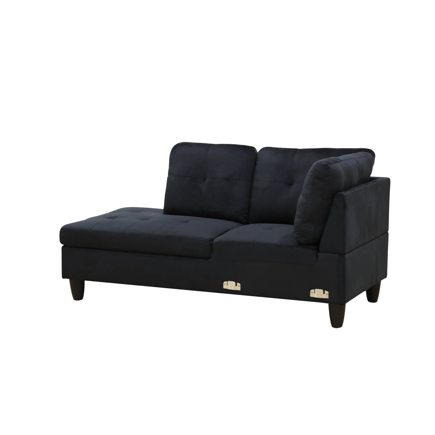 Hommoo Sofa Set, Flannel 2-Piece Couch Living Room Sofa Set,Suitable for Home,Black
