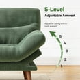 thumbnail image 3 of CHITOOMA 75" Futon Sofa Bed with Adjustable Backrest and Armrests, Convertible Sleeper Couch for Living Room, Bedroom, Apartment or Office, Green, 3 of 10