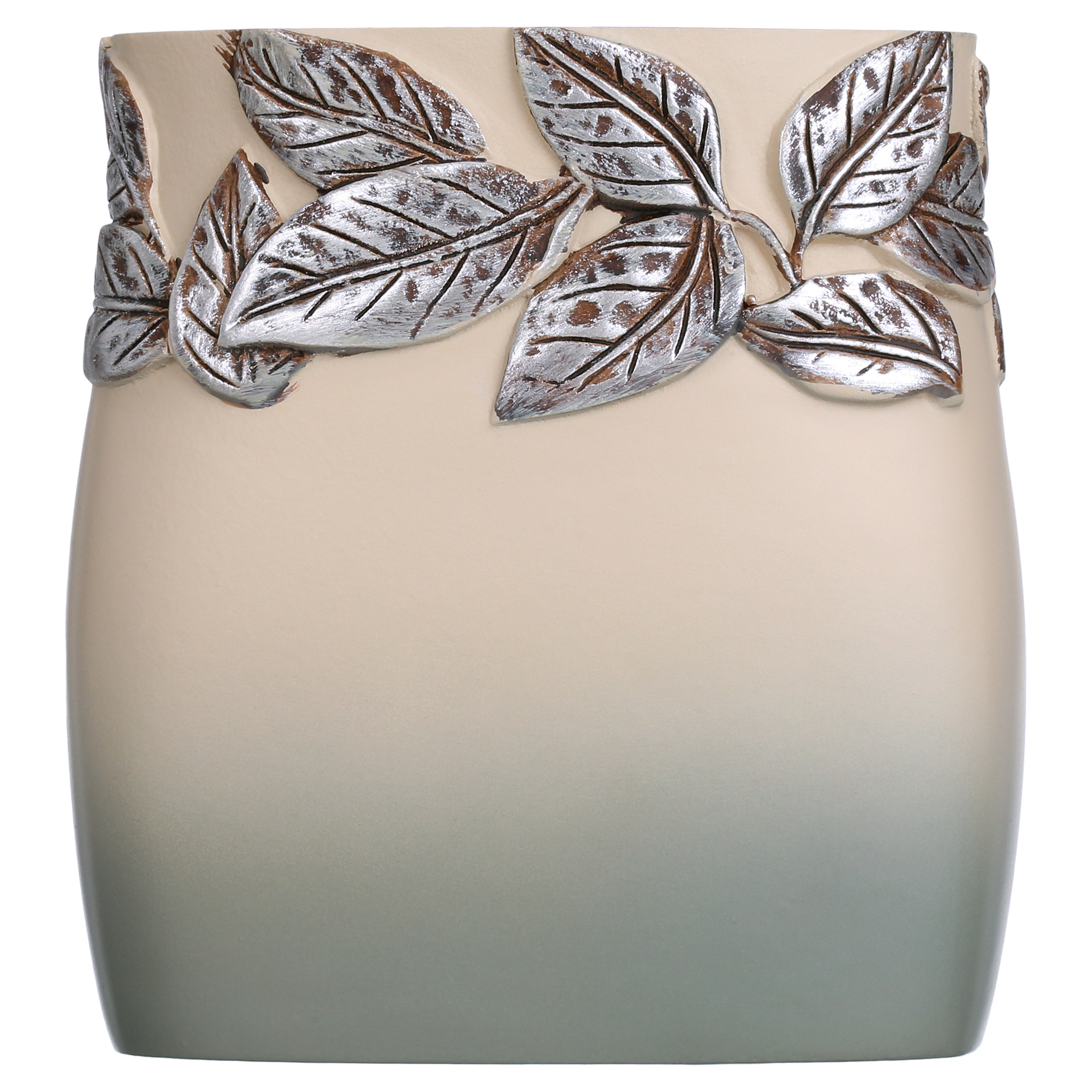 Mainstays Silver Leaves Toothbrush Holder, Gray, Silver