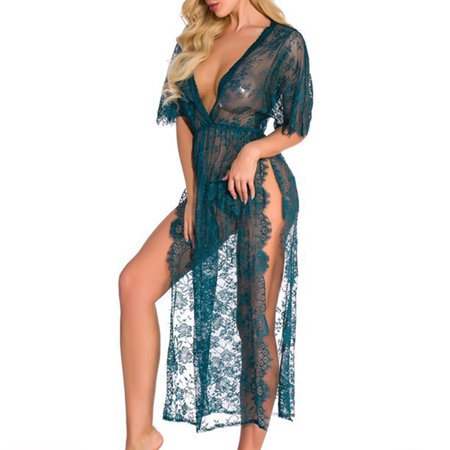 

dmqupv Satin Slip Dress Pajamas Home Clothes Nightgown Suspender Two Piece Women s Sense Sheer Lingerie for Women Green XX-Large