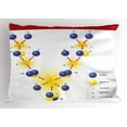 thumbnail image 1 of Educational Pillow Sham Nuclear Fusion Proton Neutron Chain Hydrogen Cosmic Energy Molecule Atom, Decorative Standard Size Printed Pillowcase, 26 X 20 Inches, Blue Red Yellow, by Ambesonne, 1 of 2