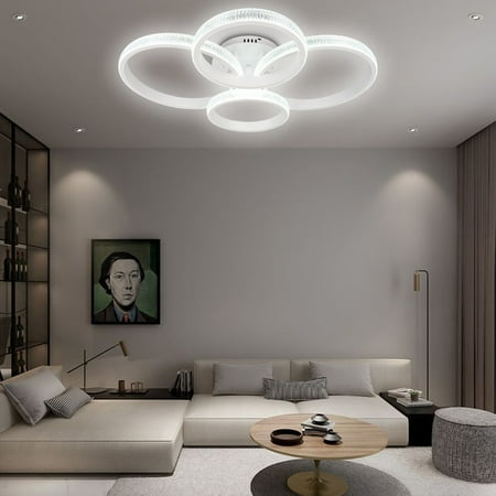 

4-Ring Ceiling Light Modern Dimmable Ceiling Lamp Fixture Living Room Lighting