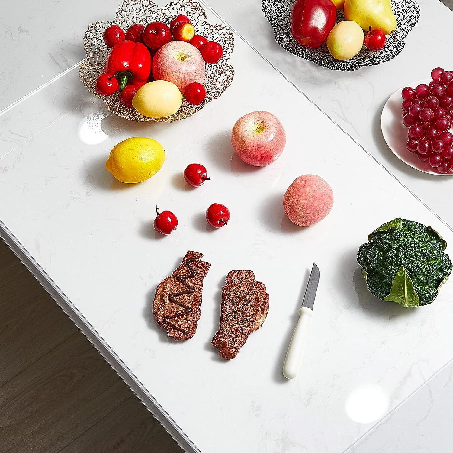 Acrylic Cutting Board with Lip Non Slip Clear Cutting Board Chopping Acrylic Countertop Protector Cover Shatter Resistant for Home Restaurant Kitchen Sink Stove (14x 18 Inch)