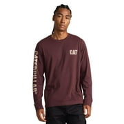 Men's Caterpillar CAT Foundation Trademark Banner Long Sleeve Tee Color: Raisin Size: M