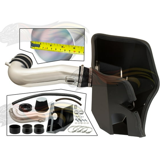 2019-2025 Cold Air Intake System with Heat Shield Kit   Filter Combo BLACK Compatible For Silverado Escalade Suburban Tahoe Yukon Denali 5.3L / 6.2L V8