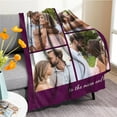 thumbnail image 3 of Custom Blanket with Photos/Text, Personalized Customized Picture Throw Blanket for Family Friend Christmas Halloween Birthday Wedding Customized Gifts for Women Men, 3 of 6