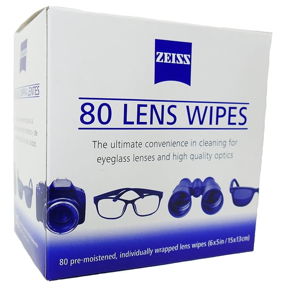Zeiss Pre Moistened Lens Cleaning Wipes 80 Count
