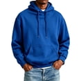thumbnail image 3 of Nestiefly Hoodie for Men Fleece Long Sleeve Oversize Hooded Sweatshirts Casual Fall Track Pullover with Pocket Blue M, 3 of 9