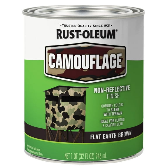 Rust-Oleum 379559 Specialty Camouflage Paint, Quart, Flat Earth Brown 32 Fl Oz Pack of 1