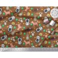 thumbnail image 2 of Soimoi Poly Georgette Fabric Floral & Cute Animals Cartoon Print Fabric by The Yard 52 Inch Wide, 2 of 3