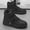 Black, variant on New 2026Couple's Retro High-Top Skate Shoes: Unique Double-Lace Design, Round Toe | Breathable Comfort Lining | PU Upper & Elastic Cushioned PVC Sole for Autumn/Winter Running Outdoor Hiking Casual W