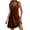 Brown, variant on Ayolanni Green Sun Dresses for Women 2025 Knee-Length V-Neck Sleeveless Solid Dresses Dresses for Ladies Size Large L