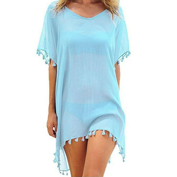 Womens Bikini Cover Up Dress Swim Beach Bathing Swimsuit Baggy Tunic ...