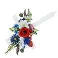 thumbnail image 6 of Mainstays 20 in Outdoor Artificial Floral Wood Cross, Red Rose, Whtie Lily and Blue Daisy, 6 of 8