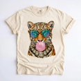 thumbnail image 3 of Trendy Leopard Bubblegum Sunglasses T-Shirt, Cute Retro Big Cat Animal Graphic Tee, 3 of 4