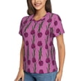 thumbnail image 2 of Wukai Tulips Flowers Classic V-Neck T-Shirt for Women: Comfortable, Stylish, and Versatile Wardrobe Essential-X-Large, 2 of 7