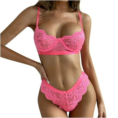 Bigersell Womens Bikini Underwear Cotton Clearance String Bikini Underwear Women Seamless Panty Style P-953 Polyester Bikini Panties Thong Underwear Ladies Briefs High Waist Women s Panties Hot Pink S
