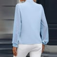 thumbnail image 3 of Women's Color Block Chiffon Long Sleeve Blouse - Stylish, Lightweight, Versatile, 3 of 4
