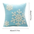 thumbnail image 3 of Cinvoph Christmas Pillow Covers Xmas Decorations 18"x18",Plush Christmas Snowflake Throw Pillow Cases Winter New Year Decor for Sofa Couch Bedroom, Blue, 3 of 6