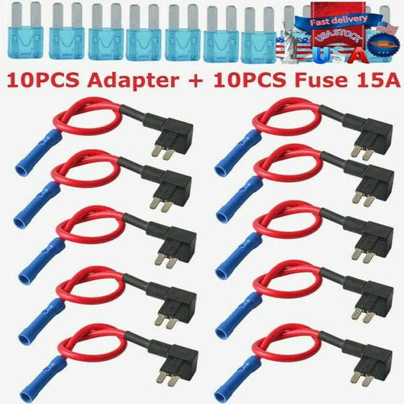 10PCS Micro2 Fuse Tap Mini Fuse Holder ADD-A-CIRCUIT Blade ATR 15A fuse 16 AWG