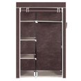 thumbnail image 4 of 64" Portable Closet Storage Organizer Wardrobe Clothes Rack with Shelves Dark Brown, 4 of 5