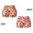 thumbnail image 6 of Yiaed Happy Thanksgiving Turkey Print Women's Athletic Shorts Running Shorts Sporty Short High Waisted Elastic Workout Shorts for Yoga Gym Running & Sports -Medium, 6 of 8
