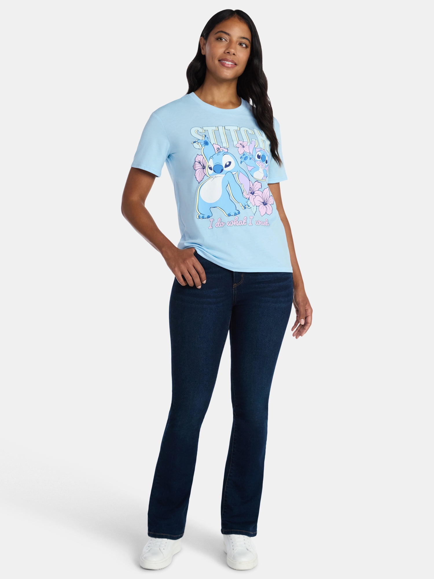 Stitch Women's Graphic Tee with Short Sleeves, Sizes XXS-XXL