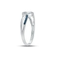 thumbnail image 3 of FB Jewels 10kt White Gold Womens Round Blue Color Enhanced Diamond Captured Heart Ring 1/10 Cttw, 3 of 4