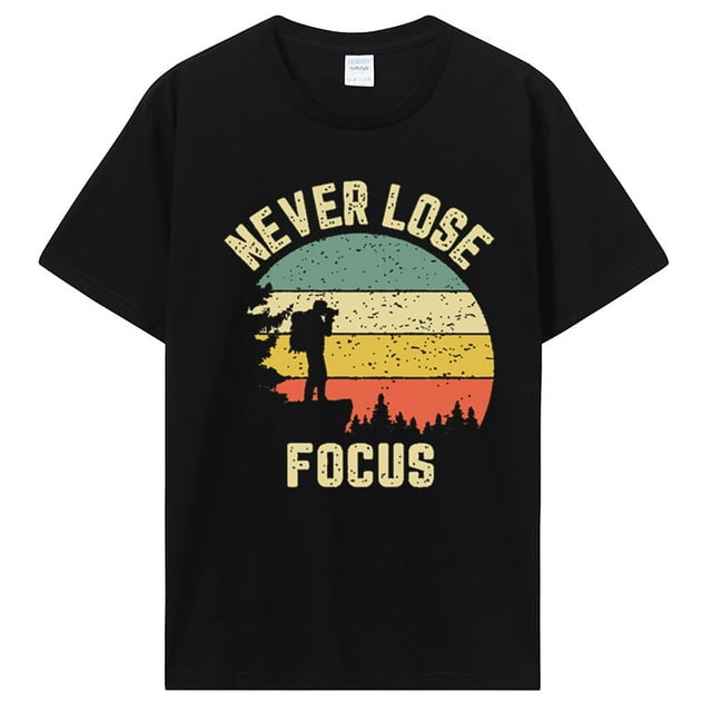 Camiseta divertida de fotógrafo camiseta con cámara que nunca pierde la atención camisetas de fotografía camisetas de algodón personalizadas para hombres camisetas de Fitness