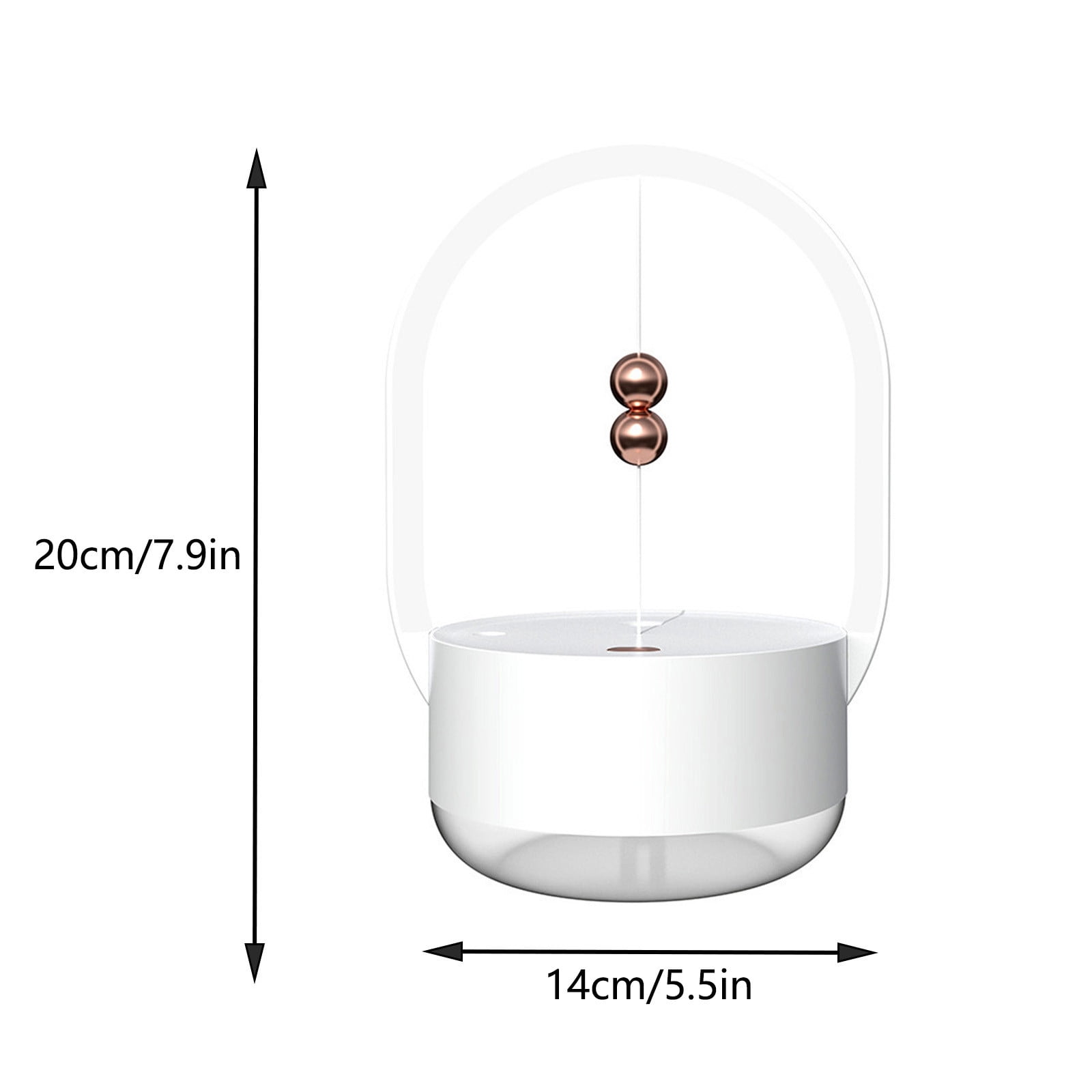 ​Portable Magnetic Ball Humidifier - 350ml USB Rechargeable Cool Mist Humidifier with Night Light - Auto Shut-Off, 8-Hour Runtime, Quiet Operation for Bedroom & Office (7.9")​​ White