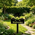 thumbnail image 5 of Linnome Metal Garden Stake Ornament Iron Yard Decor with Ground Insert for Outdoor Garden Fence Courtyard Farm 13x7.9in Black#02, 5 of 6