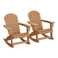 thumbnail image 5 of Westintrends Malibu Outdoor Rocking Chair Set of 2, All Weather Resistant Poly Lumber Classic Porch Rocker Chair, 350 lbs Support Patio Lawn Plastic Adirondack Chair, Teak, 5 of 16