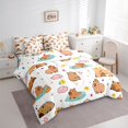 thumbnail image 2 of Erosebridal Kawaii Animal Capybara Bedding Comforter Set 7pcs For Boys Girls,Kids Groovy Flowers Queen Bedding Sets,Microfiber Bedroom Decor, 2 of 6